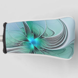 Funda Para Palo De Golf Arte abstracto con azul, arte fractal moderno