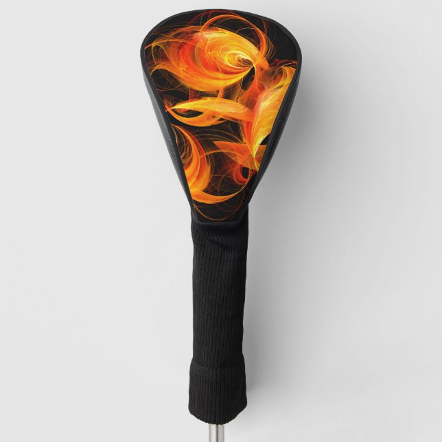 Funda Para Palo De Golf Arte abstracto de bola de fuego (Anverso)
