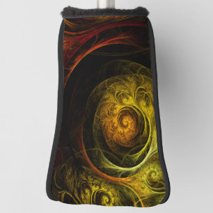 Funda Para Palo De Golf Arte abstracto de color rojo floral de Sunrise