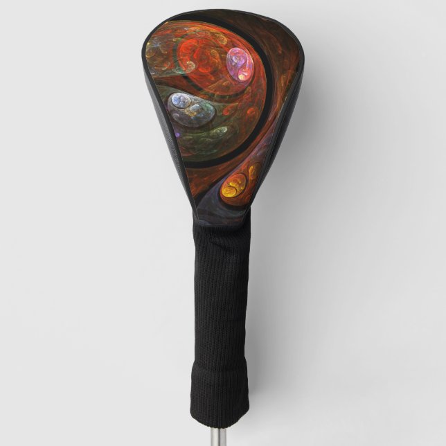 Funda Para Palo De Golf Arte abstracto de conexión fluida (Anverso)