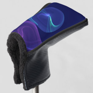 Funda Para Palo De Golf Arte abstracto fractal de sueño azul púrpura lumin