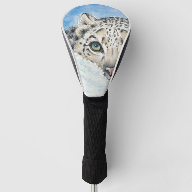 Funda Para Palo De Golf Arte acuático de Snow Leopard (Anverso)