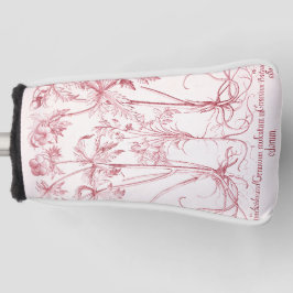 Funda Para Palo De Golf Arte botánico de color rosa