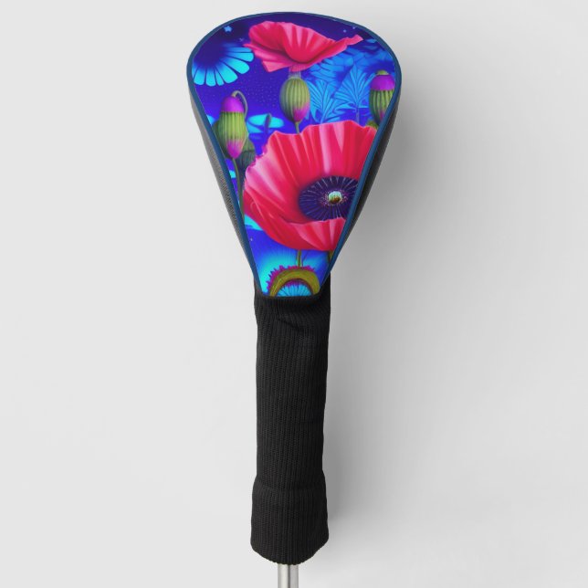 Funda Para Palo De Golf Arte de amapola (Anverso)