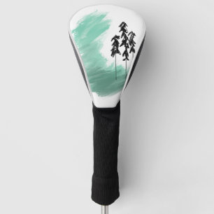Funda Para Palo De Golf arte de árbol verde escandinavo simple moderno men