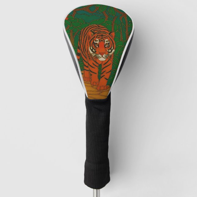 Funda Para Palo De Golf Arte de cloisonne Tigre en el camino de la selva (Anverso)