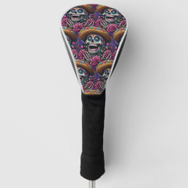 Funda Para Palo De Golf Arte de Cráneo de Azúcar - Rosas de Skeleton Sombr