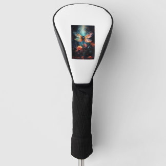 Funda Para Palo De Golf Arte de flores de libélula - Vidrio manchado