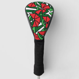 Funda Para Palo De Golf Arte de Garabatos de Flores Rojas