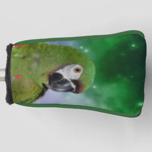 Funda Para Palo De Golf Arte de pájaro de loro verde severo de Macaw