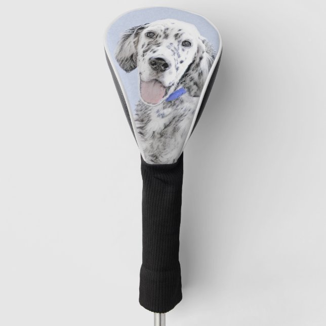 Funda Para Palo De Golf Arte de perro pintado azul Belton en inglés (Anverso)