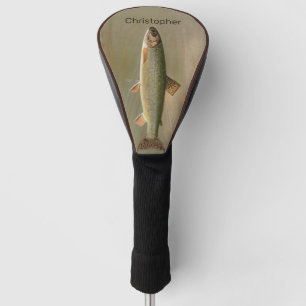 Funda Para Palo De Golf Arte de pesca vintage de peces de trucha rodada es