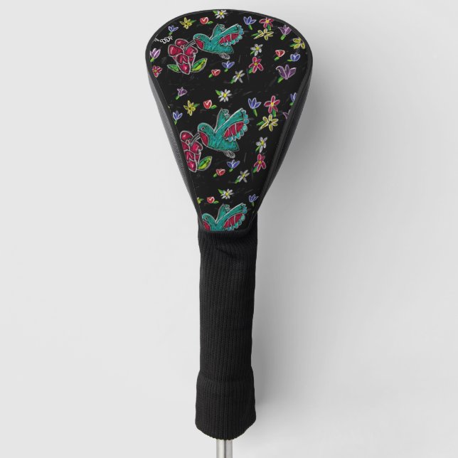 Funda Para Palo De Golf arte del colibrí (Anverso)