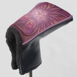 Funda Para Palo De Golf Arte floral fractal moderno abstracto colores de b