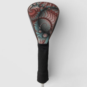 Funda Para Palo De Golf Arte fractal de fantasía vívida abstracta marrón a