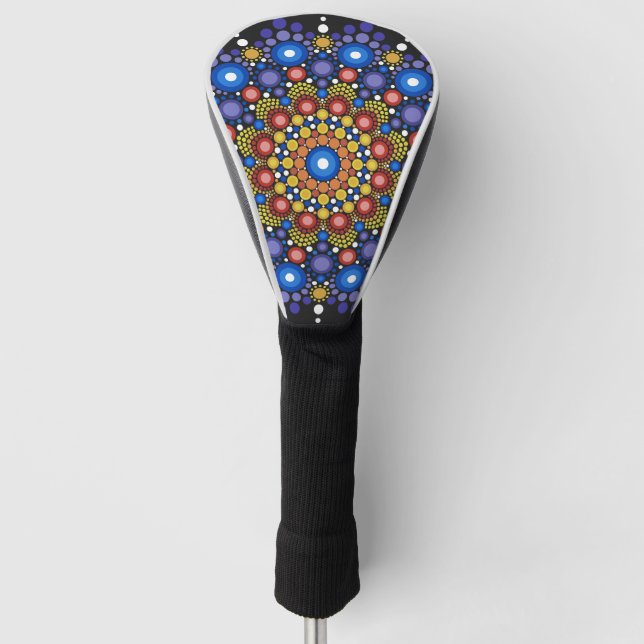 Funda Para Palo De Golf Arte Fractal Floral Dotado Retro Mandala (Anverso)