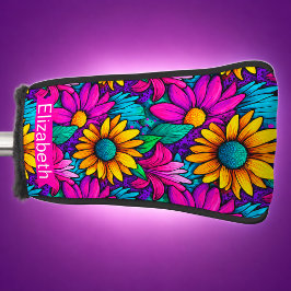 Funda Para Palo De Golf Arte Pop de Flor de Margarita Personalizada con Ne