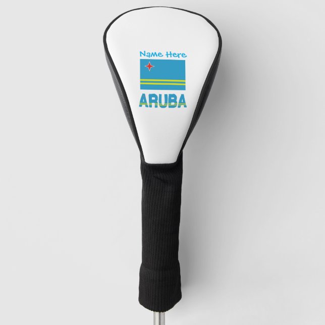 Funda Para Palo De Golf Aruba Bandera Arubana Personalización Azul (Anverso)