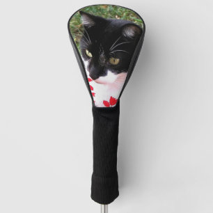 Funda Para Palo De Golf Asombroso gato de Tuxedo en el jardín