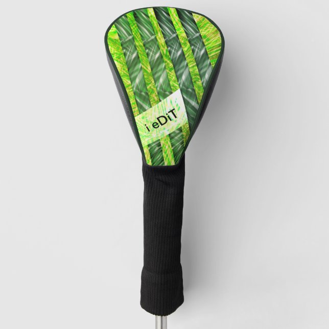 Funda Para Palo De Golf Aspecto de bambú, verde envejecido, amarillento (Anverso)