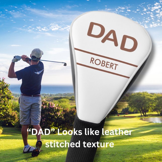 Funda Para Palo De Golf Aspecto de cuero punteado único Nombre DAD Marrón  (Subido por el creador)