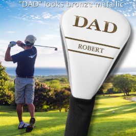 Funda Para Palo De Golf Aspecto metálico bronce único Nombre DAD Marrón Bl