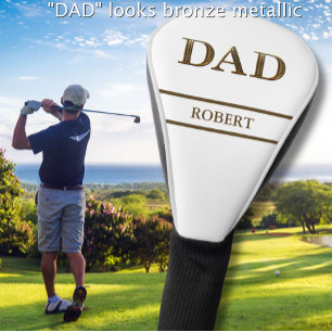 Funda Para Palo De Golf Aspecto metálico bronce único Nombre DAD Marrón Bl
