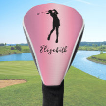 Aspecto metálico rosa moderno dama golfista nombre
