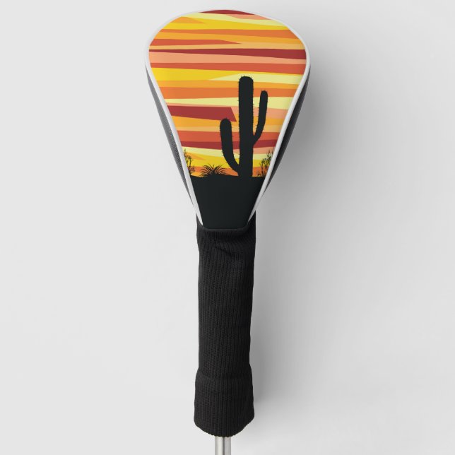 Funda Para Palo De Golf Atardecer del desierto geométrico (Anverso)