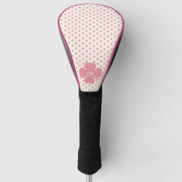 Funda Para Palo De Golf Atractivo rosa con suerte con monograma