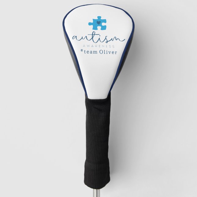 Funda Para Palo De Golf autism awareness blue puzzle piece #team name  (Anverso)