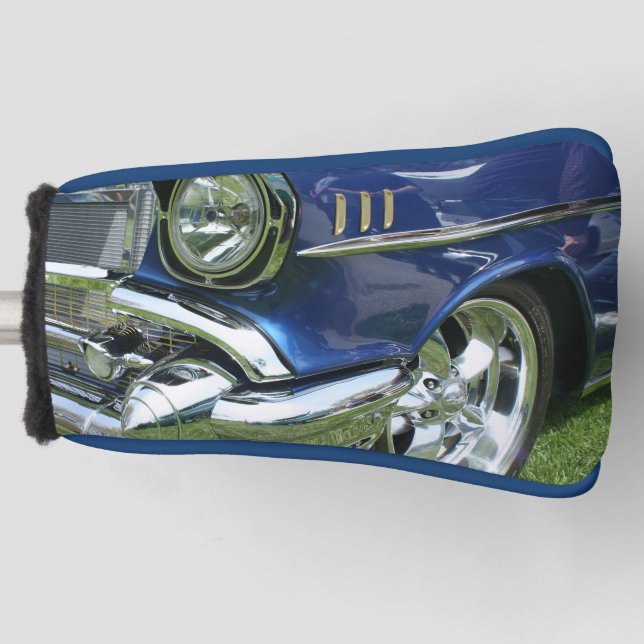 Funda Para Palo De Golf Auto azul de la época Chevy 1957 (Anverso)