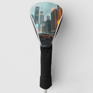 Funda Para Palo De Golf Autos de la ciudad de Cyberpunk Skyscrapper