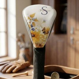 Funda Para Palo De Golf Autumn Sunflower Monogram