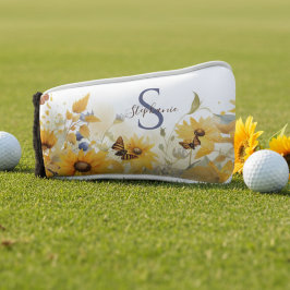Funda Para Palo De Golf Autumn Sunflower Monogram