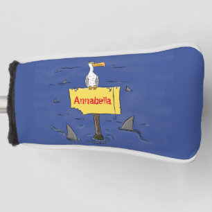 Funda Para Palo De Golf Ave marina divertida rodeada por un personalizado 