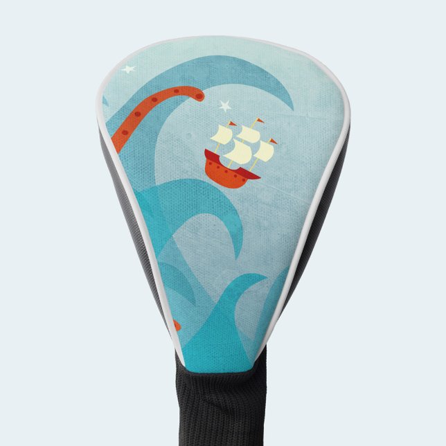Funda Para Palo De Golf Aventura en barco de vela (Sailing boat adventure coastal nautical golf head cover)