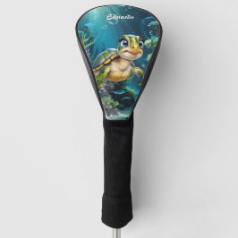 Funda Para Palo De Golf Aventuras submarinas con la alegre tortuga.