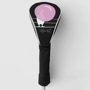Funda Para Palo De Golf Aves divertidas de Bubblegum con un negro hilo