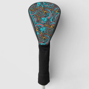 Funda Para Palo De Golf Azteca Axolotl Xolotl Patrón Tribal mitología boho