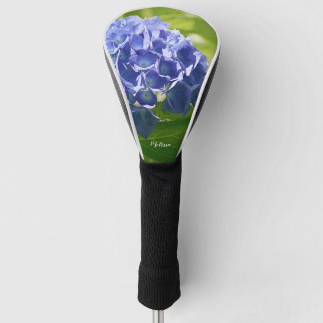 Funda Para Palo De Golf Azul Hydrangea Floral Personalizado (Anverso)