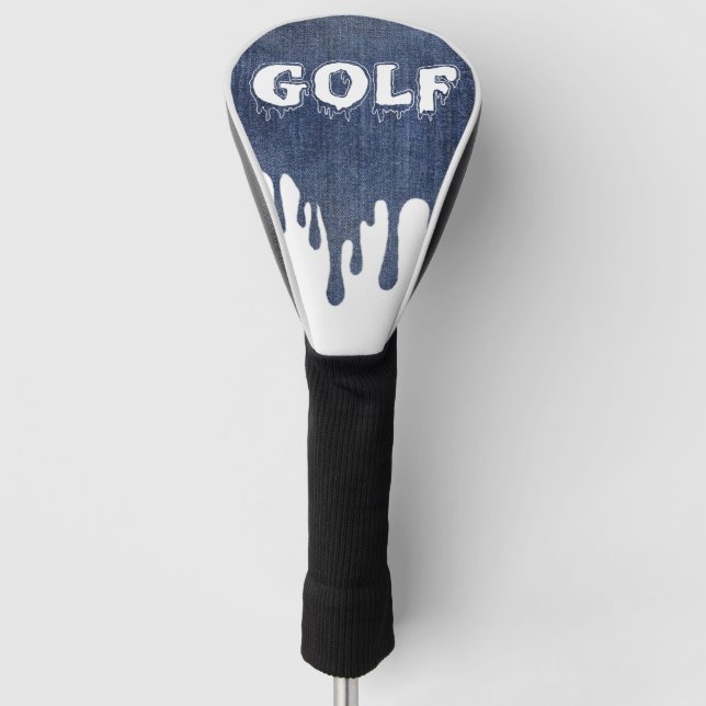 Funda para palo de golf azul jeans con blanco (Anverso)