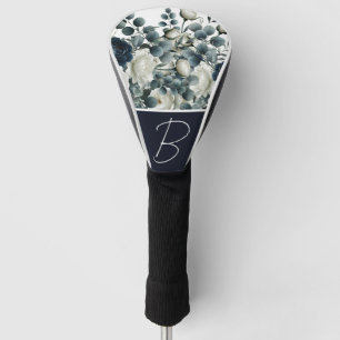 Funda Para Palo De Golf Azul oscuro y verde floral moderno 