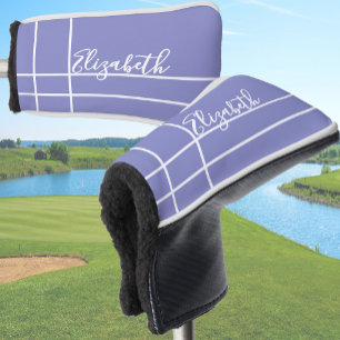 Funda Para Palo De Golf Azul pervinca simple minimalista personalizado par