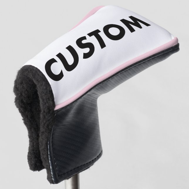 Funda Para Palo De Golf B. PINK Piping Custom Golf Putter Headcover Blank (Anverso 3/4)