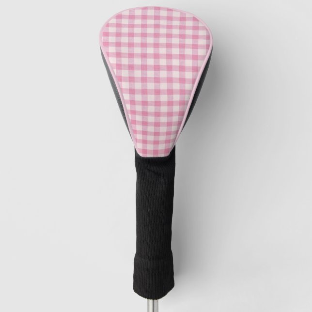 Funda Para Palo De Golf Baby Pink Gingham Pattern (Anverso)