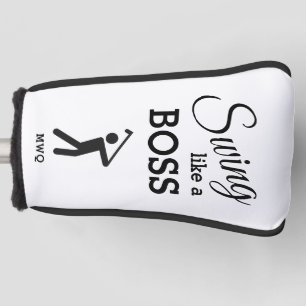 Funda Para Palo De Golf BALA COMO UN JEFE Golfista Monograma PUTTER