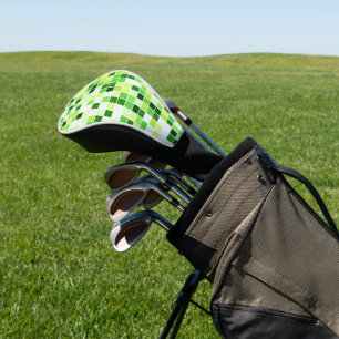 Funda Para Palo De Golf Baldosas de piscina, mosaicos verdes, patrón geomé