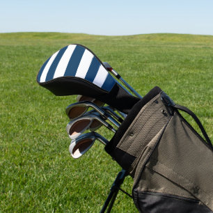 Funda Para Palo De Golf Bandas azules de la marina, franjas blancas, patró