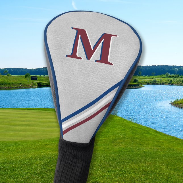 Funda Para Palo De Golf Bandas azules rojas monográficas personalizadas (Subido por el creador)